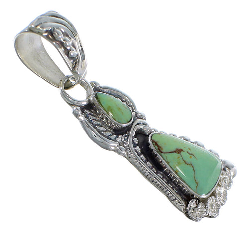 Southwestern Turquoise Flower Sterling Silver Pendant CX46672